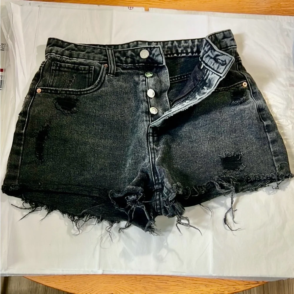 Wild Fable Distressed Black Denim Shorts - Picture 2 of 8